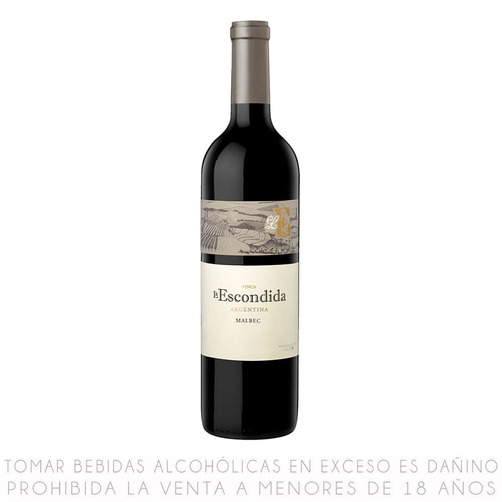 Vino Tinto Malbec La Escondida Botella 750ml