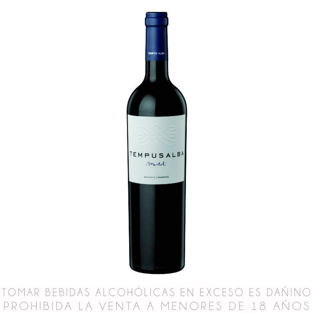Vino Tinto Tempus Alba Merlot Botella 750 ml