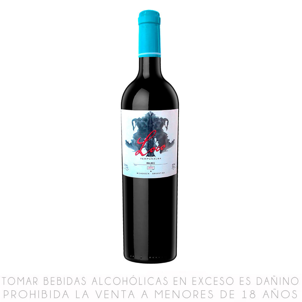 Vino Tinto Tempus Alba Loco Malbec Botella 750 ml