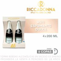 Fourpack Espumante Dulce Riccadonna Asti Botella 200ml