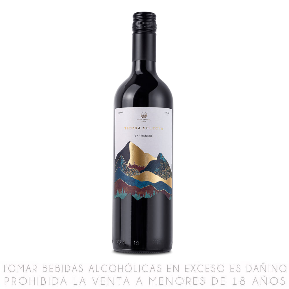 Vino Tinto Carmenere Tierra Selecta Botella 750ml