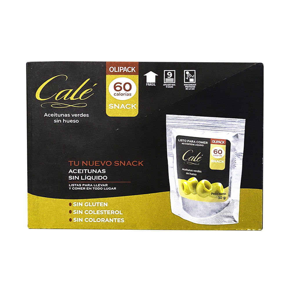 Sixpack Aceituna Verde Sin Hueso Calé Olipack 30g