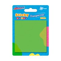 Nota AdhesivaTransparente Artesco Verde 50 hojas