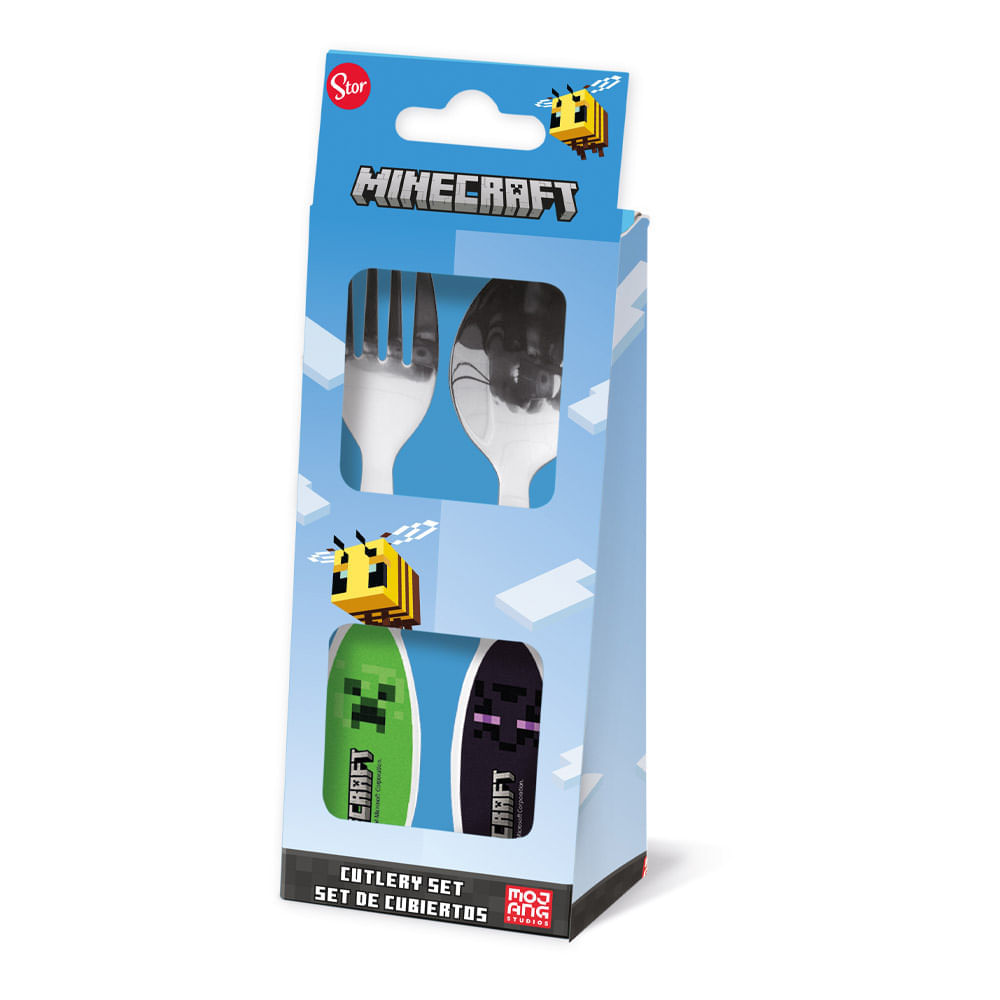 Cubiertos Metalicos Minecraft 2 Piezas