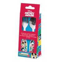 Cubiertos Metalicos Mickey 2 Piezas