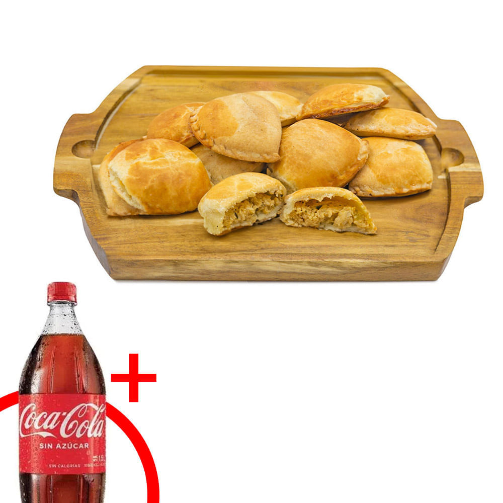 Combo: 12 Empanadas Cocktail de Pollo + Gaseosa Botella 1.5L