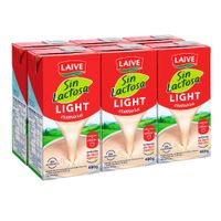 Sixpack Mezcla Láctea Laive Light Sin Lactosa Caja 480g
