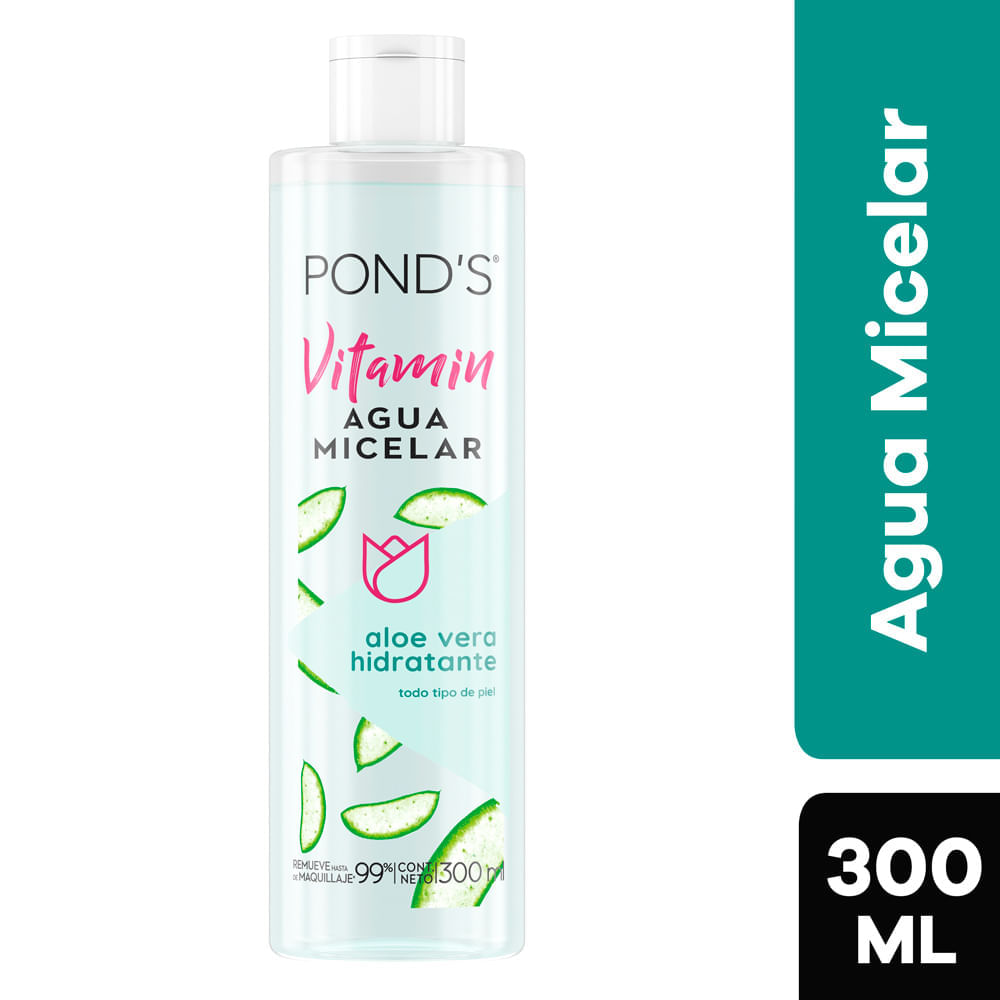 Agua Micelar Vitamin Aloe Vera Hidratante Frasco 300 ml