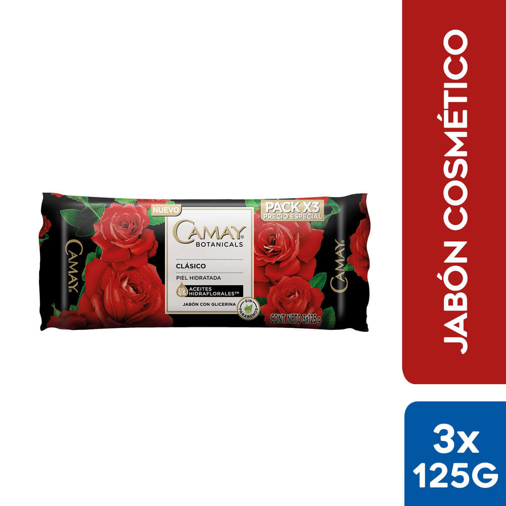 Jabon Camay con Glicerina Botanicals Clasico Tripack 125 gr