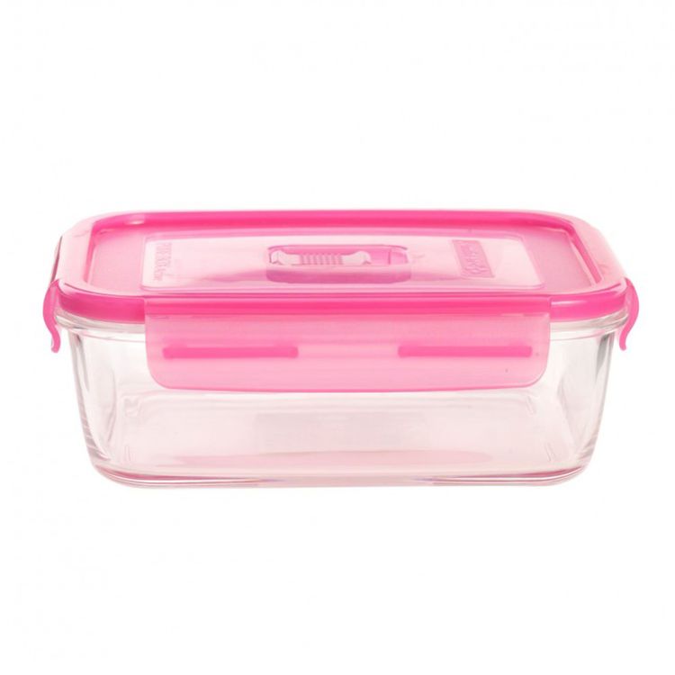 Tapper Hermético Luminarc Rectangular 1.22L Rosado