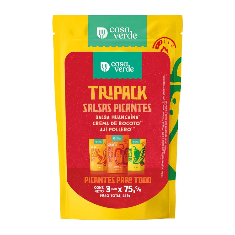 TRIPACK SALSAS PICANTES CASA VERDE X225G