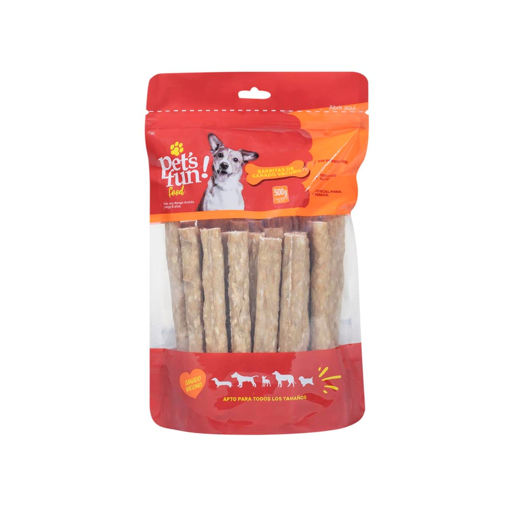 Barritas de Ganado Vacuno Pet's Fun 500g