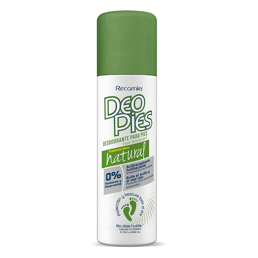 Desodorante para Pies Deo Pies Recamier Piedralumbre Natural Spray 260 ml