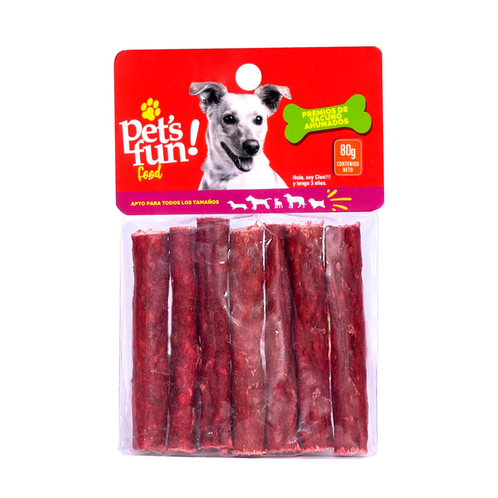 Premios de Vacuno Ahumados Pet's Fun 80g