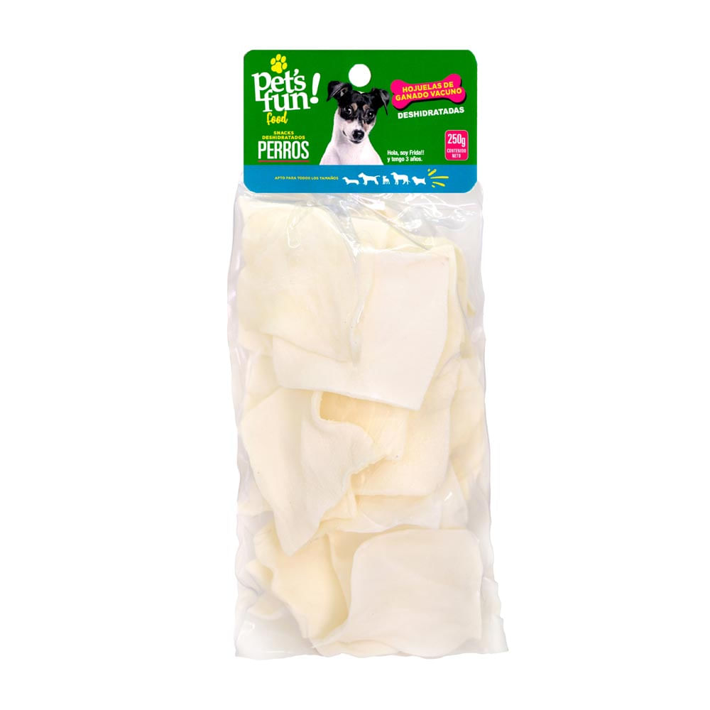 Hojuelas de Ganado Vacuno Deshidratado Pet's Fun 250g