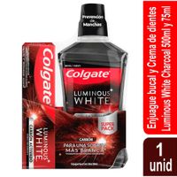 Pack Colgate Luminous White Carbón: Enjuague Bucal + Pasta Dental