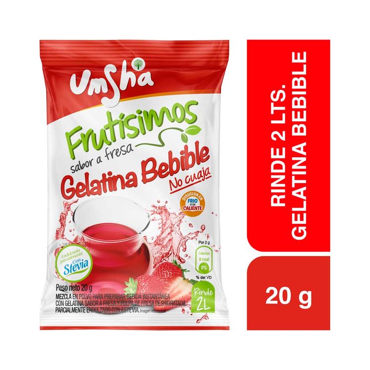 Gelatina Bebible Umsha Frutísimos Sabor Fresa 20g
