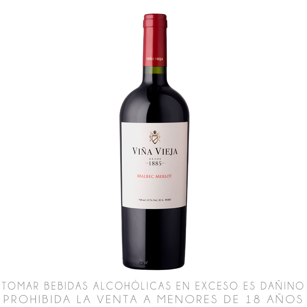 Vino Tinto Malbec Merlot Viña Vieja Botella 750ml