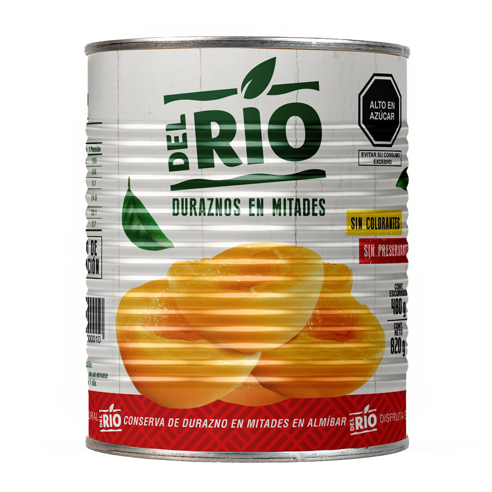 Duraznos en Mitades en Conserva Del Rio 820g