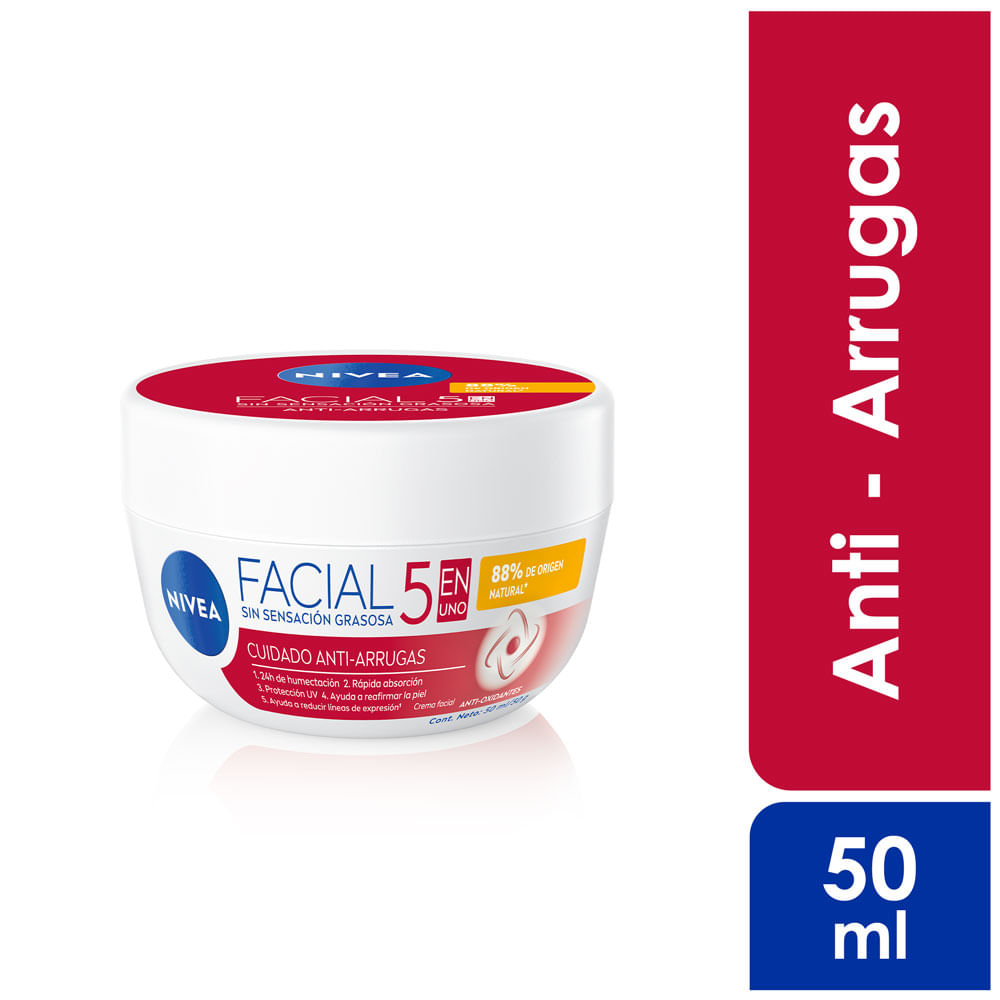 Crema Facial Nivea Cuidado 5 en 1 Anti Arrugas 50ml