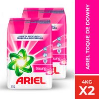 Twopack Detergente en Polvo Ariel Toque de Downy 4kg