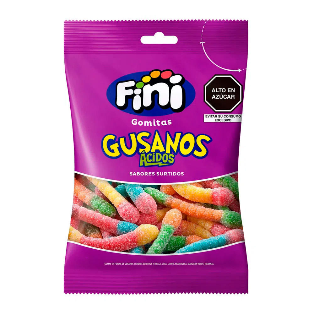 Gomitas Ácidas Sabores Surtidos Fini Gusanos Ácidos 80g