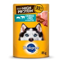 Alimento Pedigee High Pouch Adult Cerdo-Res 85g