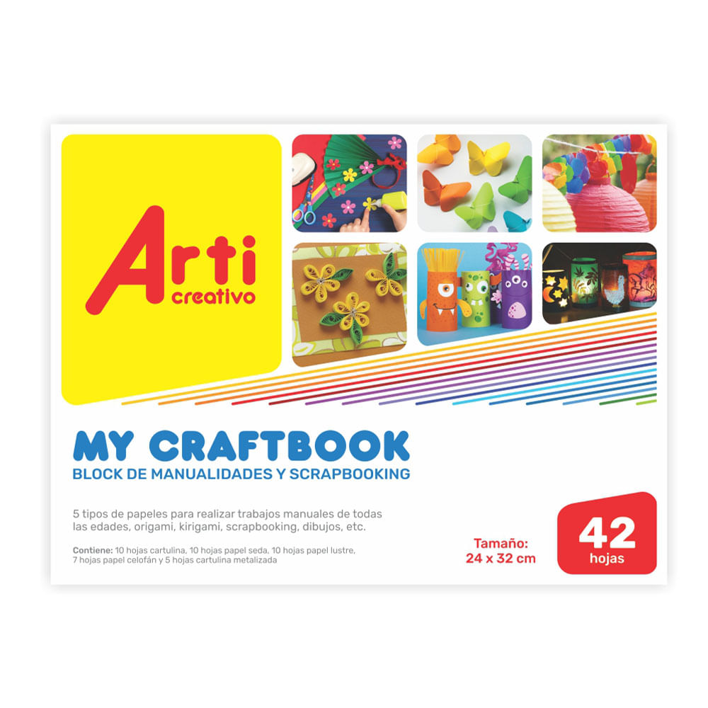 Block de Dibujo Arti Creativo Scrap&Manualidades 42 Papeles
