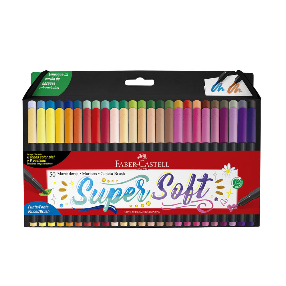 Marcadores Faber Castell Supersoft 50un