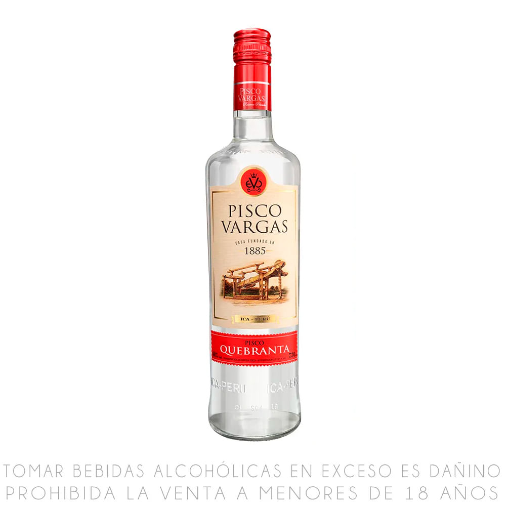 Pisco Puro Quebranta Vargas Botella 750ml