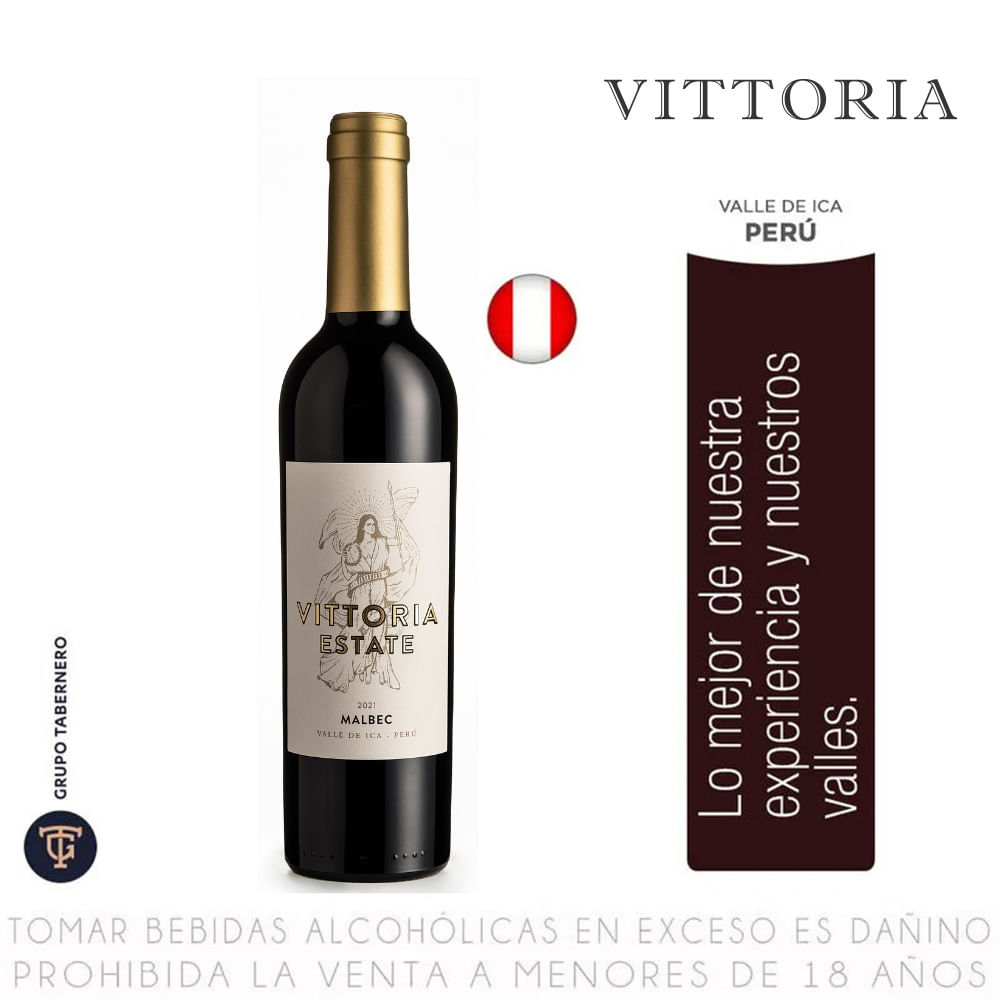 Vino Tinto Malbec Vittoria Botella 375 ml