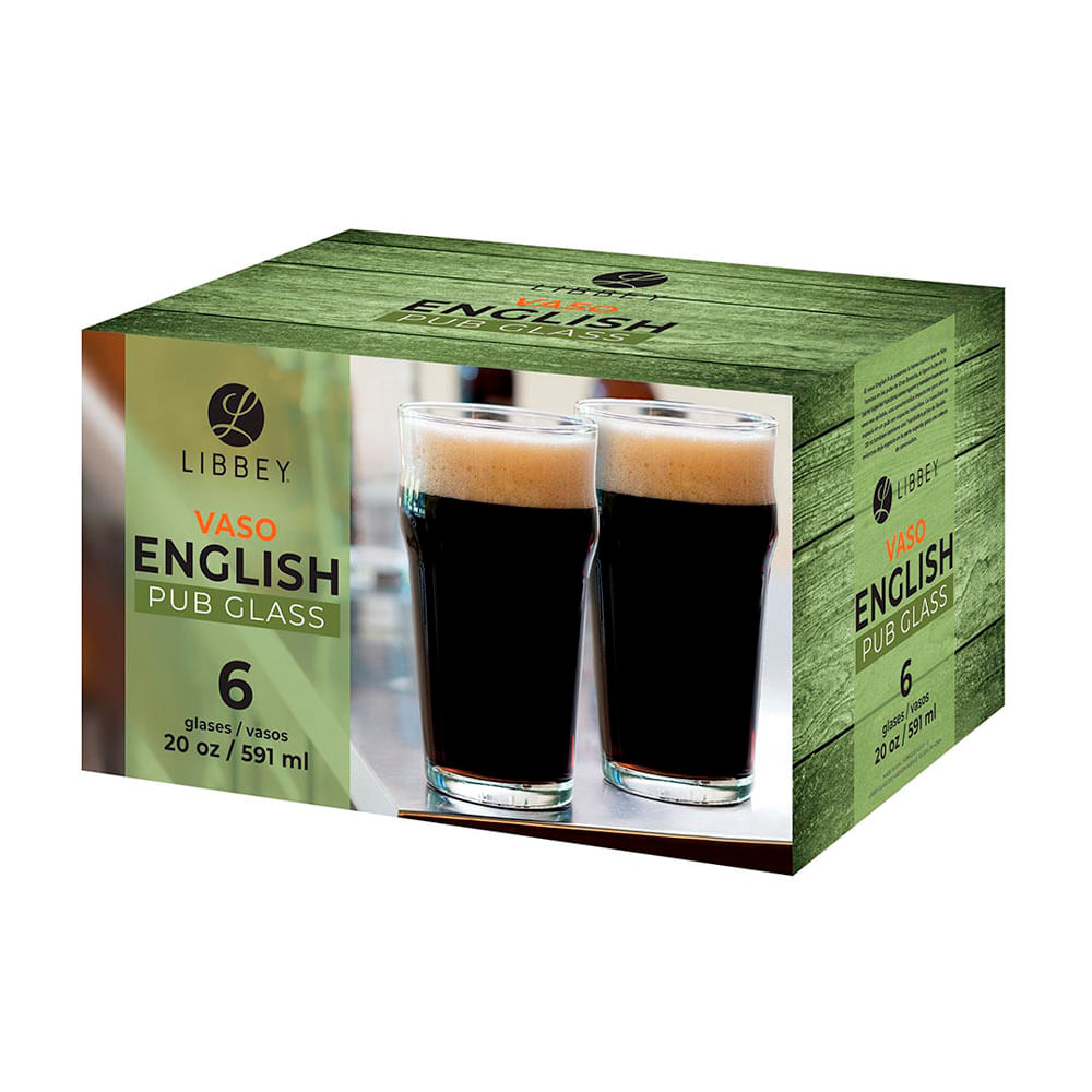 Vasos Libbey Pub Inglés 6 Piezas 591ml