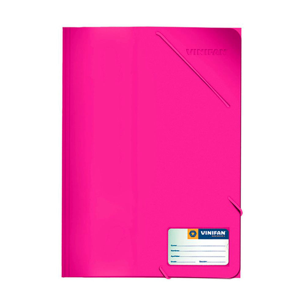 Folder Vinifan de Plástico con Liga Fucsia