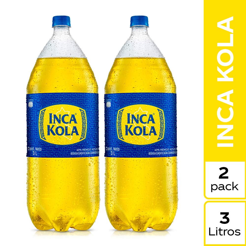 Twopack Gaseosa Inca Kola Sabor Original Botella 3L