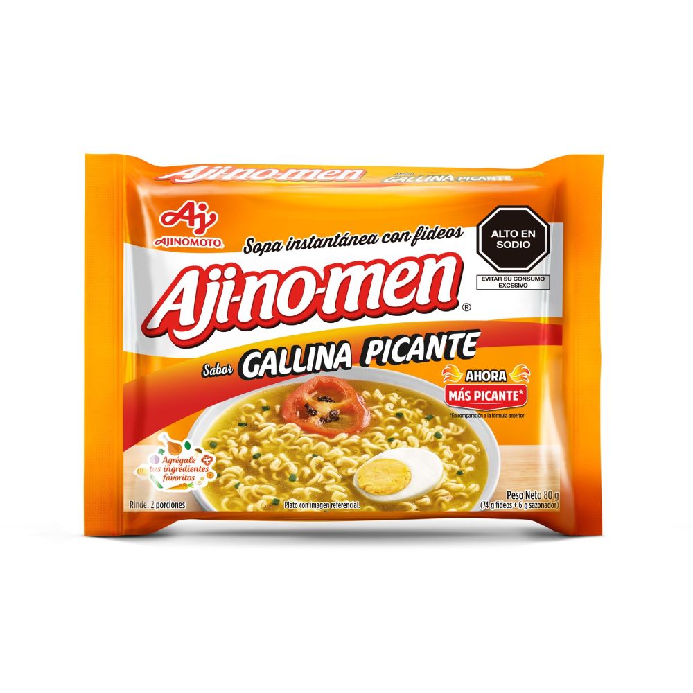 Sopa Instantánea Ajinomen Sabor Gallina Picante 80g