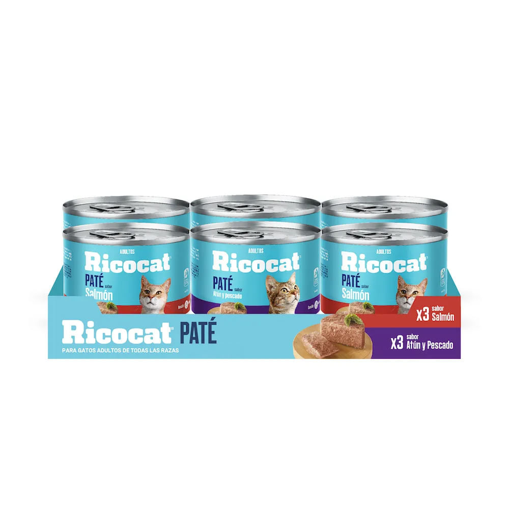 Sixpack Trocitos en Salsa Ricocat Adulto Sabores Varios 180g