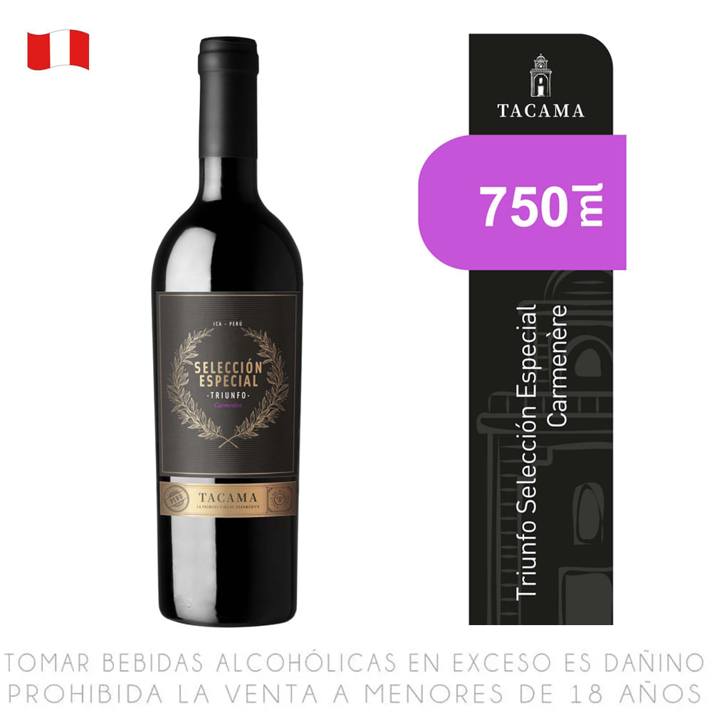 Vino Tinto Carménère Tacama Selección Especial Triunfo Botella 750ml