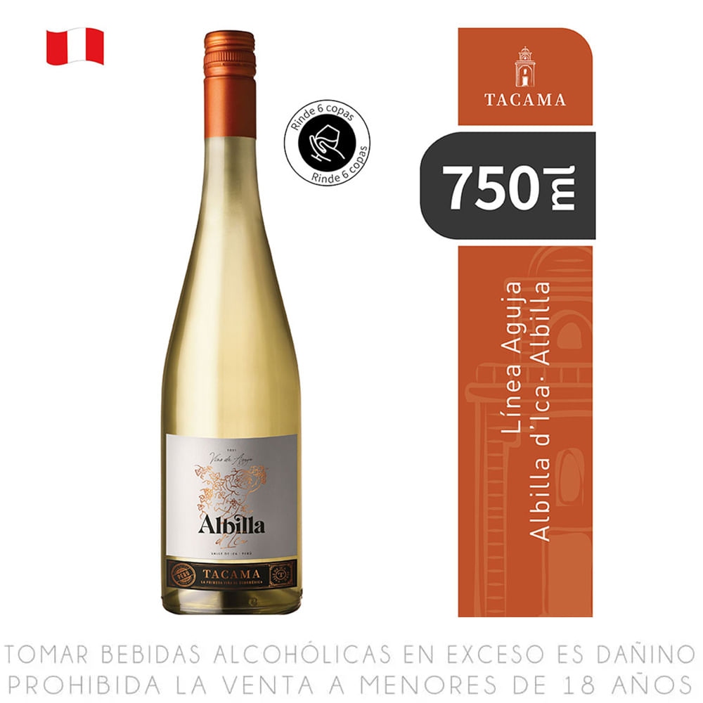 Vino de Aguja Blanco Albilla Tacama Albilla de Ica Botella 750ml
