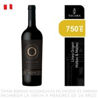 Vino Tinto Malbec Tacama Origen Botella 750ml