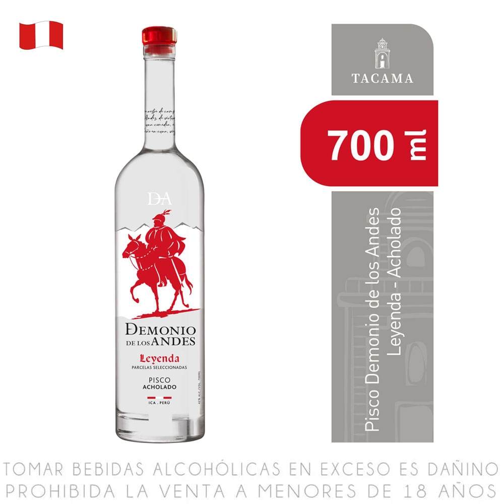 Pisco Acholado Demonio de los Andes Leyenda Botella 700ml
