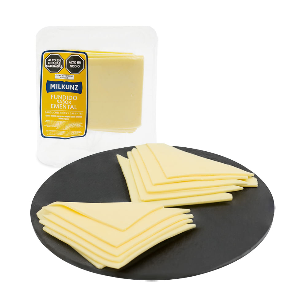 Queso Fundido Sabor Emental Milkunz en Tajadas x kg