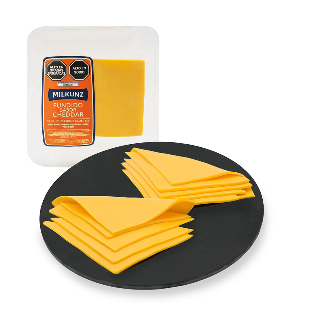 Queso Fundido Sabor Cheddar Milkunz en Tajadas x kg