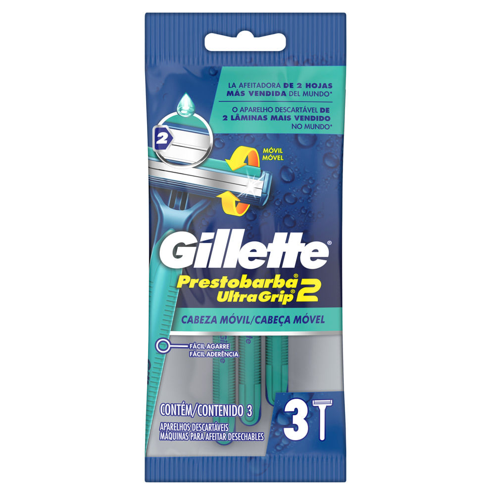 Máquina de Afeitar Desechable Gillette Prestobarba2 Ultragrip 3un
