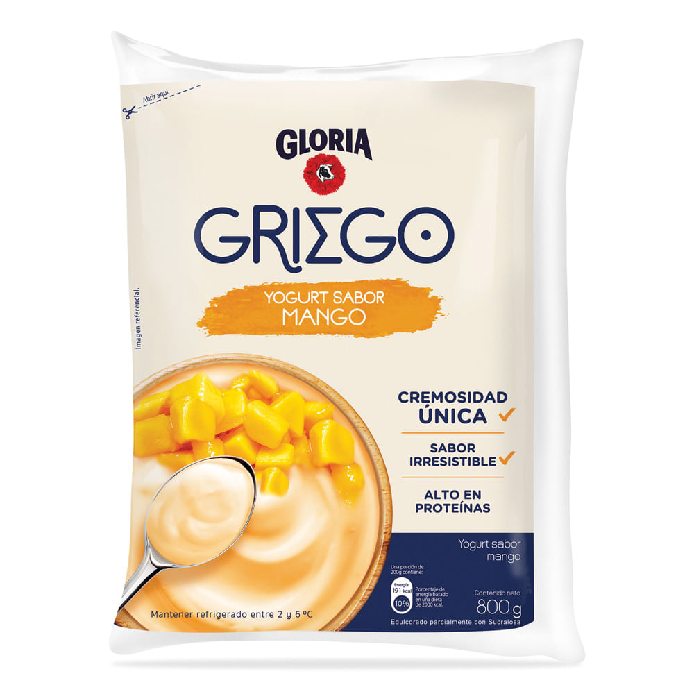 Yogurt Gloria Griego Sabor Mango 800g