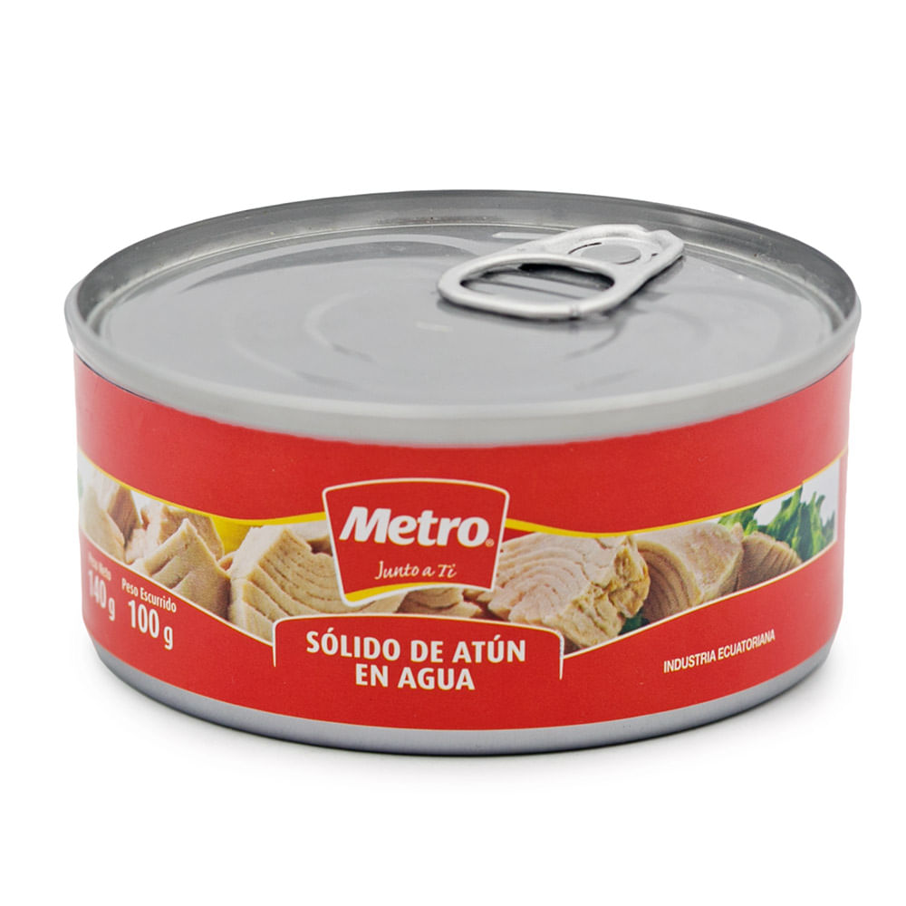 Sólido de Atún en Agua y Sal Metro 140g