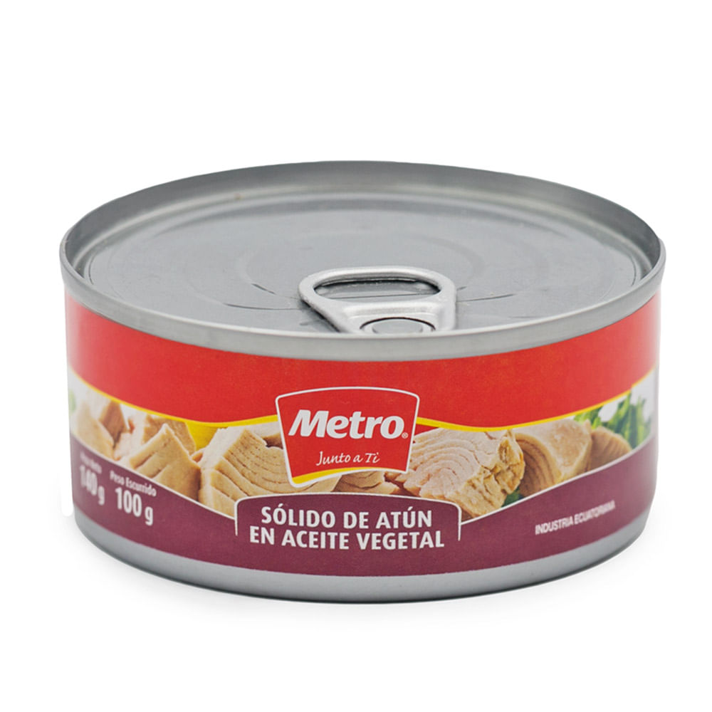 Sólido de Atún en Aceite Vegetal Metro 140g