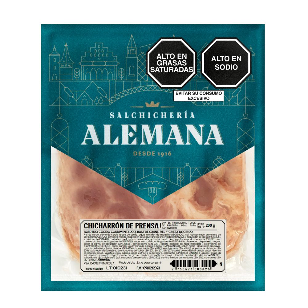 Chicharrón de Prensa Salchería Alemana 200g