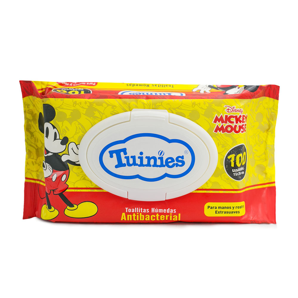 Toallitas Húmedas Antibacteriales Tuinies Mickey Mouse 100un