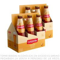 Pack x2 Sixpack Cerveza Cusqueña Dorada Botella 310ml