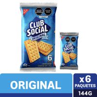 Sixpack Galletas Saladas Club Social Original 24g